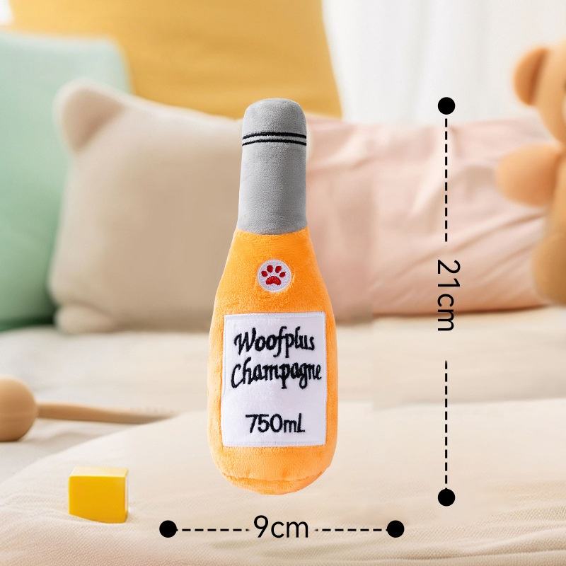 Pet Item Oda | Champagne Bottle Squeaky Dog Toy