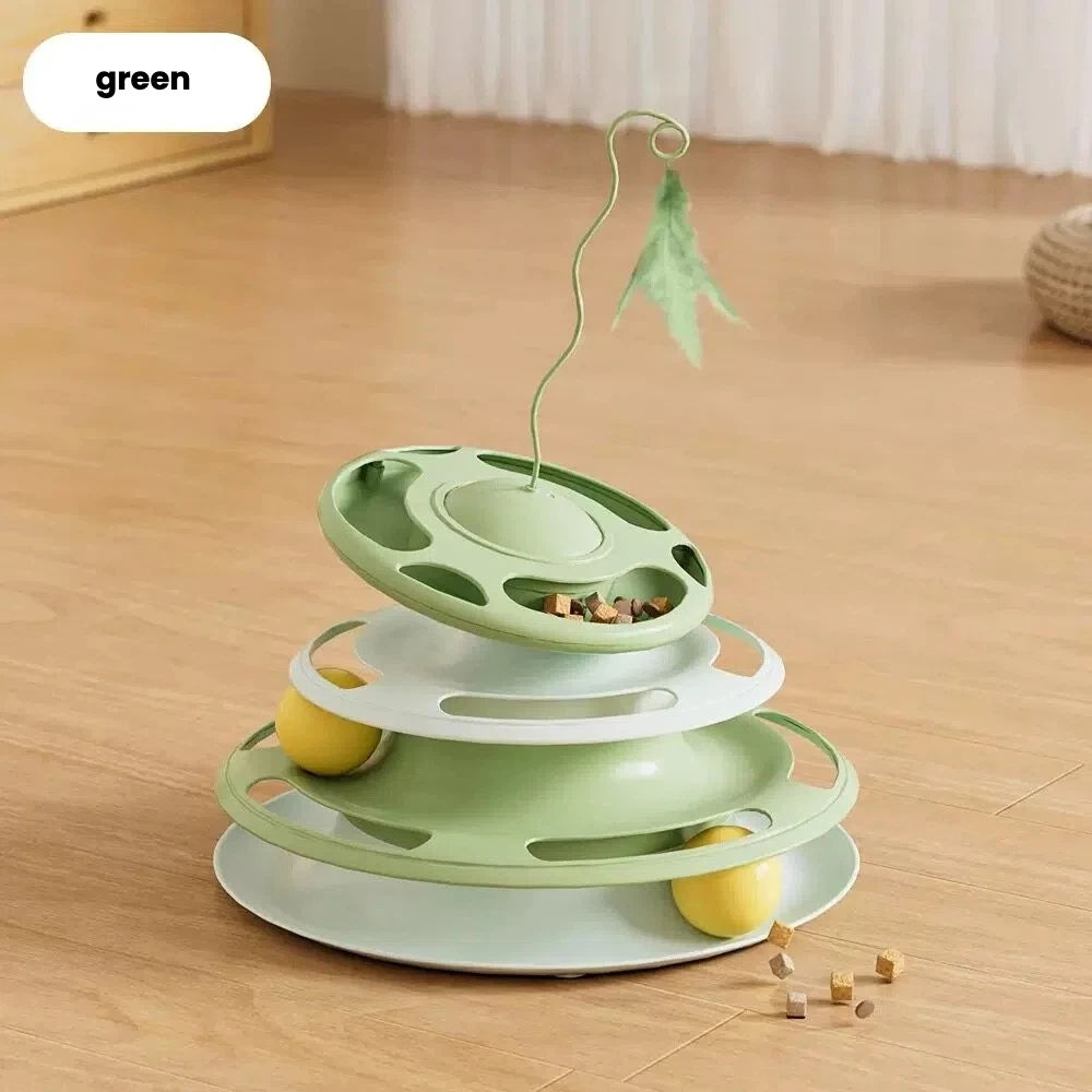 Pet Item Oda Interactive Spinning Cat Toy with Treat Dispenser