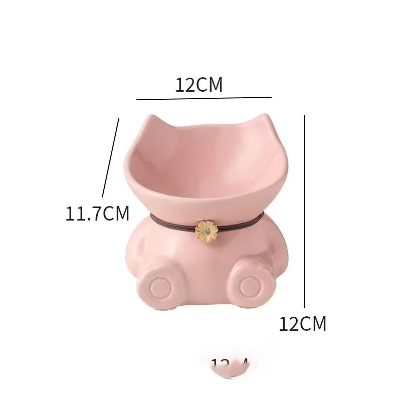Pet Item Oda Ceramic Cat Bowl – Elevated Food & Water Feeder