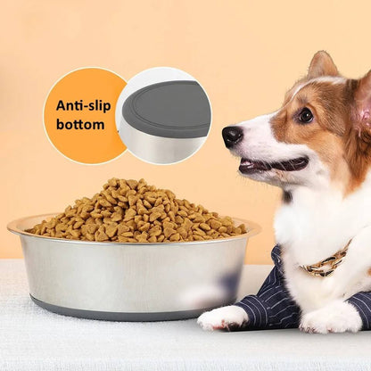 Pet Item Oda Stainless Steel Dog Bowl – Non-Slip Silicone Base