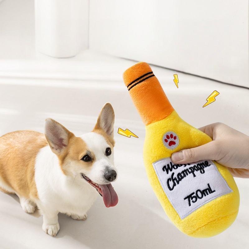 Pet Item Oda | Champagne Bottle Squeaky Dog Toy