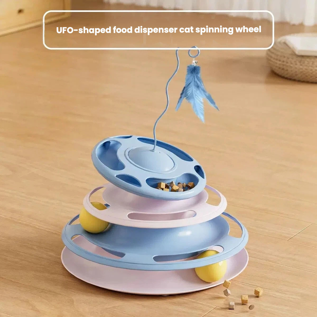 Pet Item Oda Interactive Spinning Cat Toy with Treat Dispenser