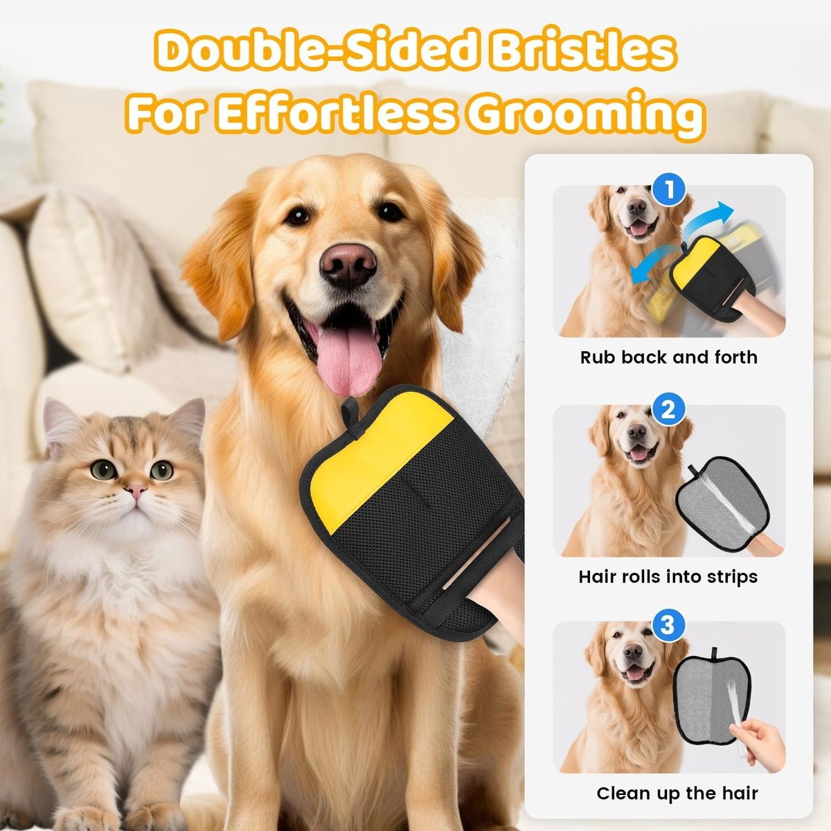 Pet Item Oda Reusable Pet Hair Remover Glove for Dogs & Cats