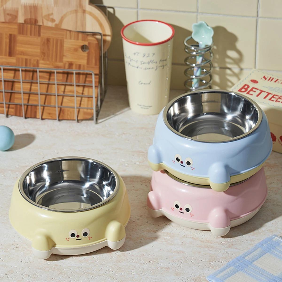 Pet Item Oda Stainless Steel Pet Bowl for Dogs & Cats, Anti-Slip