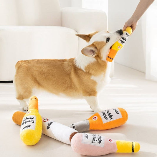 Pet Item Oda | Champagne Bottle Squeaky Dog Toy